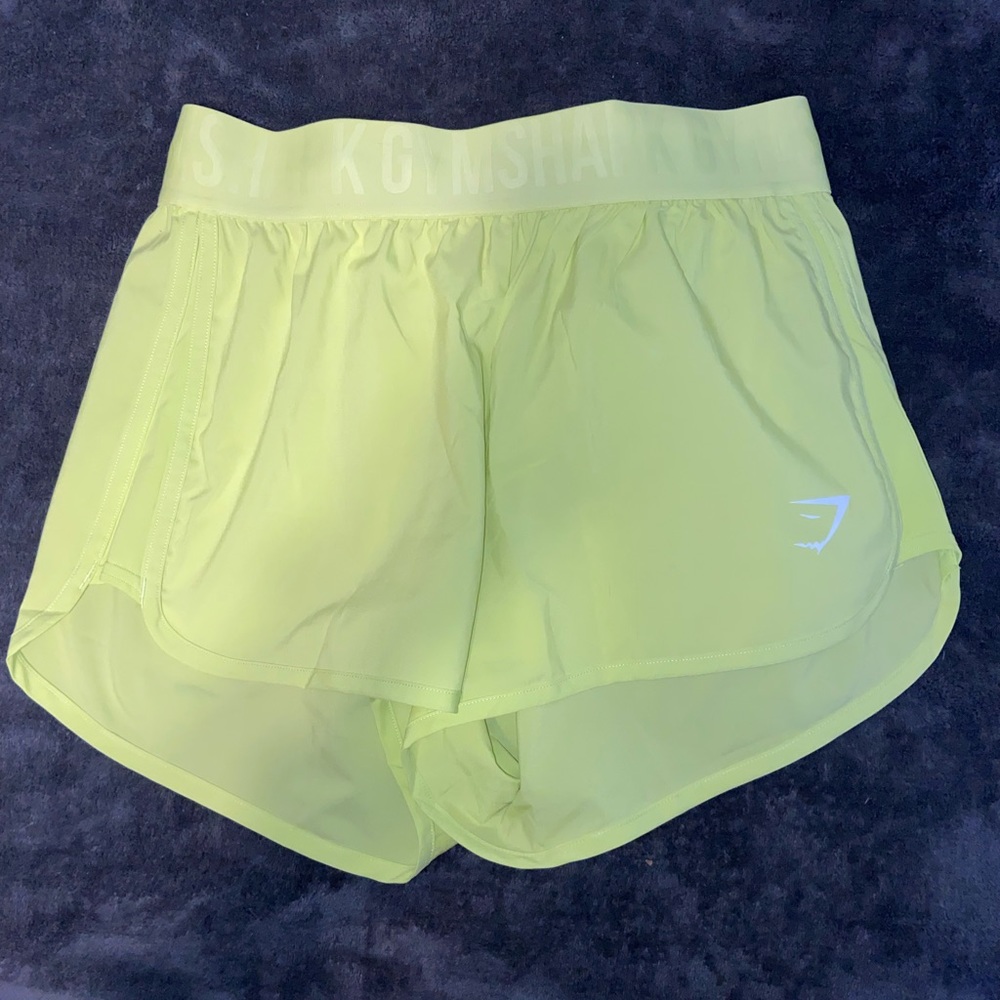 Highlighter yellow gymshark gym shorts